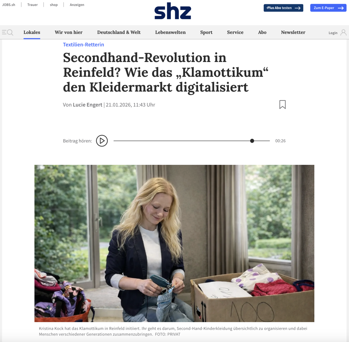 Presseartikel SHZ/Stormarner Tageblatt